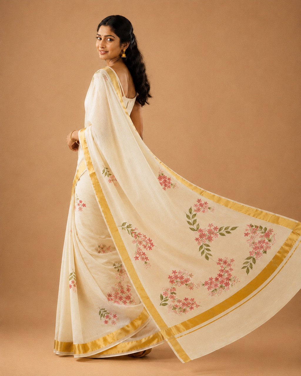 Manjari – Handpainted Kasavu Saree