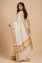 Crimson Grace – Premium Handloom Kasavu