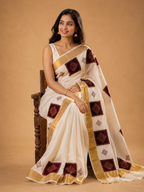 Kolam – Kerala Kasavu Saree